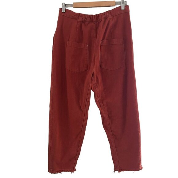 Zara Trf Basic Tencel Pants Size XL Copper Brown Leg High Rise Stretch - Picture 2 of 13